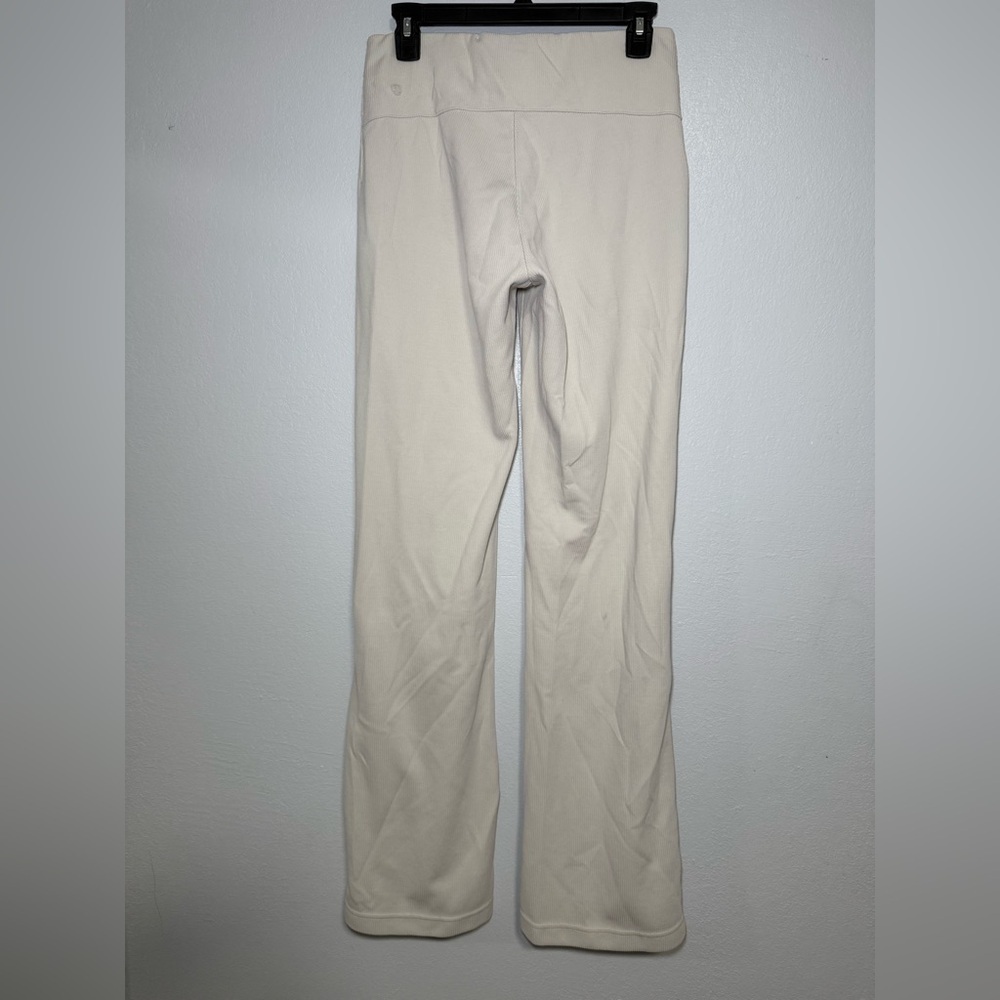 Lululemon Ribbed High Rise Flare Pants Cream White Lounge Athleisure Size 8 tall - Picture 8 of 9